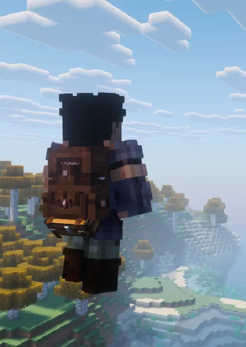 Screenshot showcasing the netherite backpack, that is an direct upgrade to the diamond backpack, with a similar design, but with netherite accents