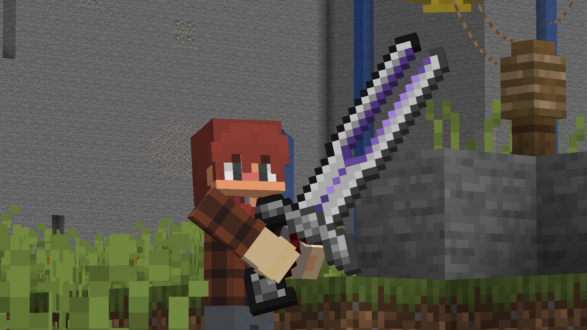 WhaleTV Holding the Resonating Blade, A weapon made to take down the Dictator on Lavender Valley