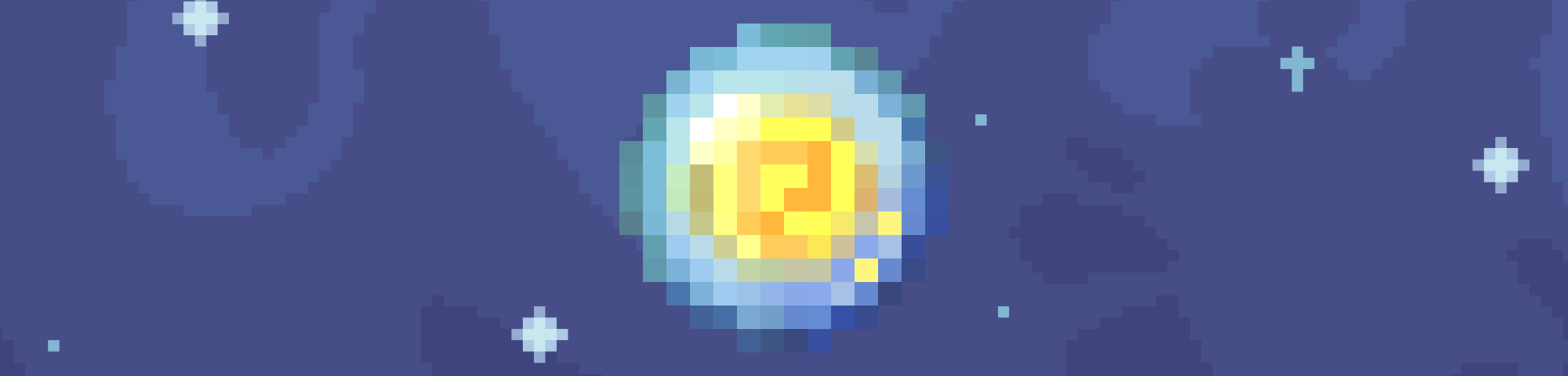 Banner of the orb on the snowy sky background. Apologies for the mixels