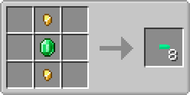 Absorb Bullet recipe, Gold Nugget middle top, Emerald middle, Gold Nugget middle bottom