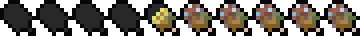 Half depleted Minecraft hunger bar affected by the hunger effect if it was chocolate-covered banana pops