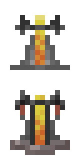 A comparison between vanilla and the retexture of the brewing stand item
