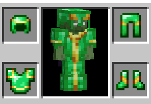 Trimmed emerald armor.