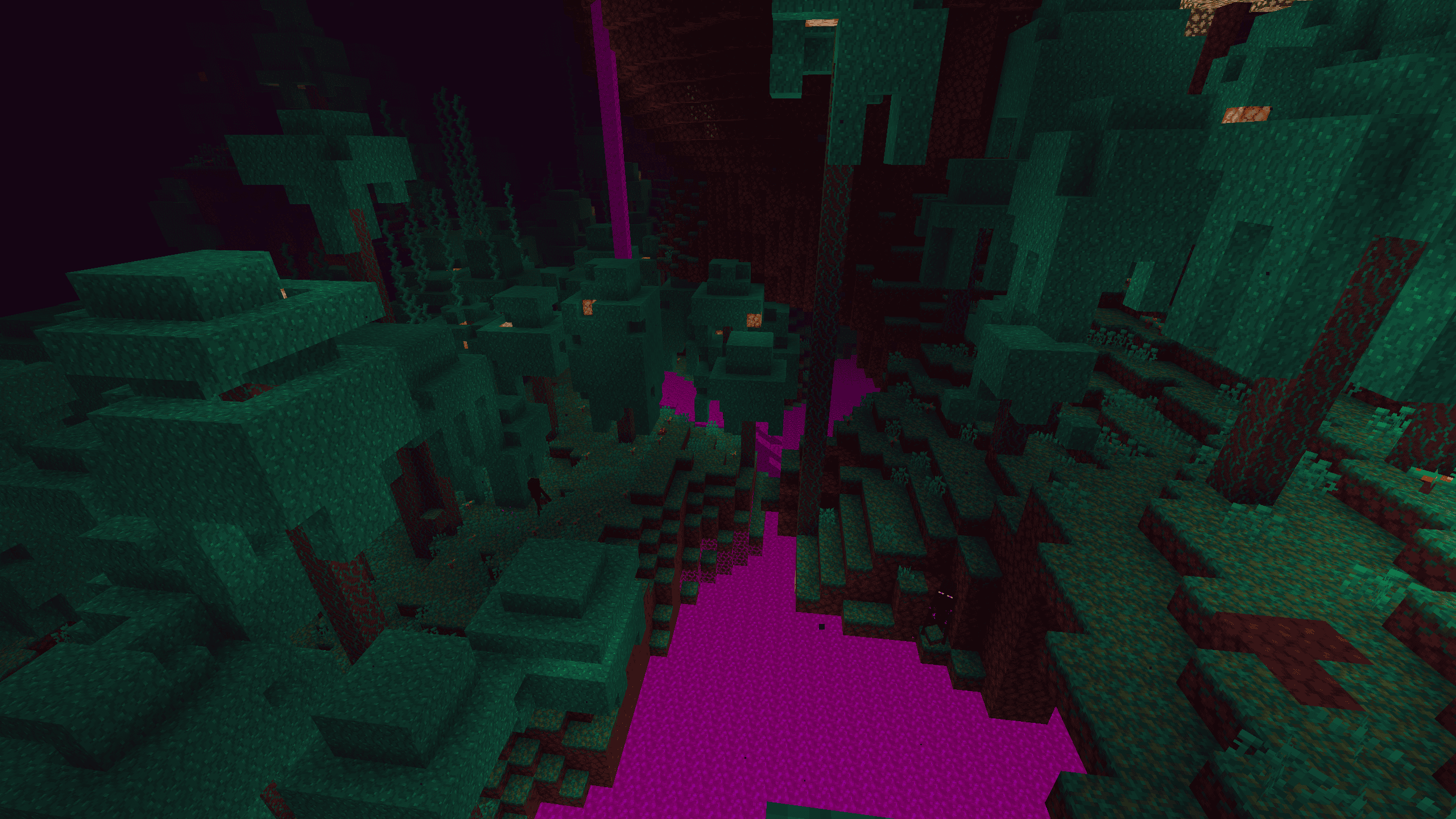 Warped Forest with fuchsia lava