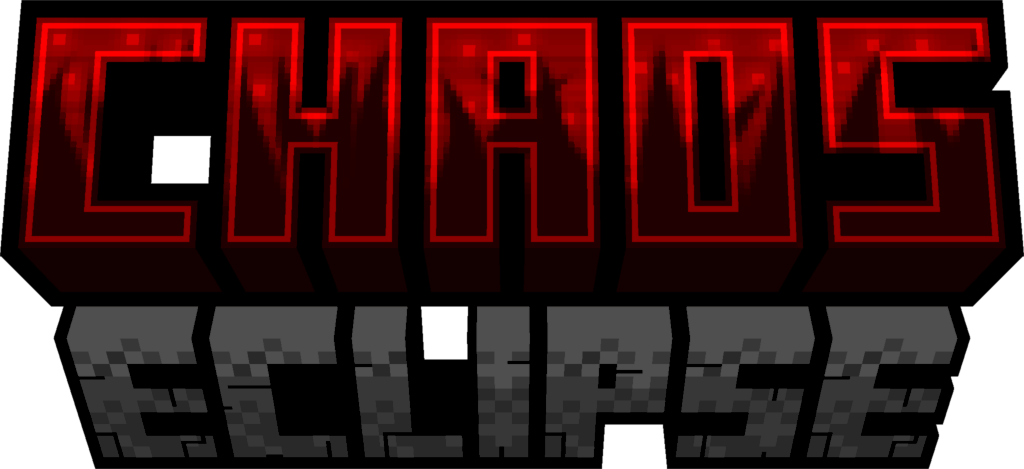 A logo with CHAOS, red colored, in the top, and ECLIPSE, greyish colored, in the bottom