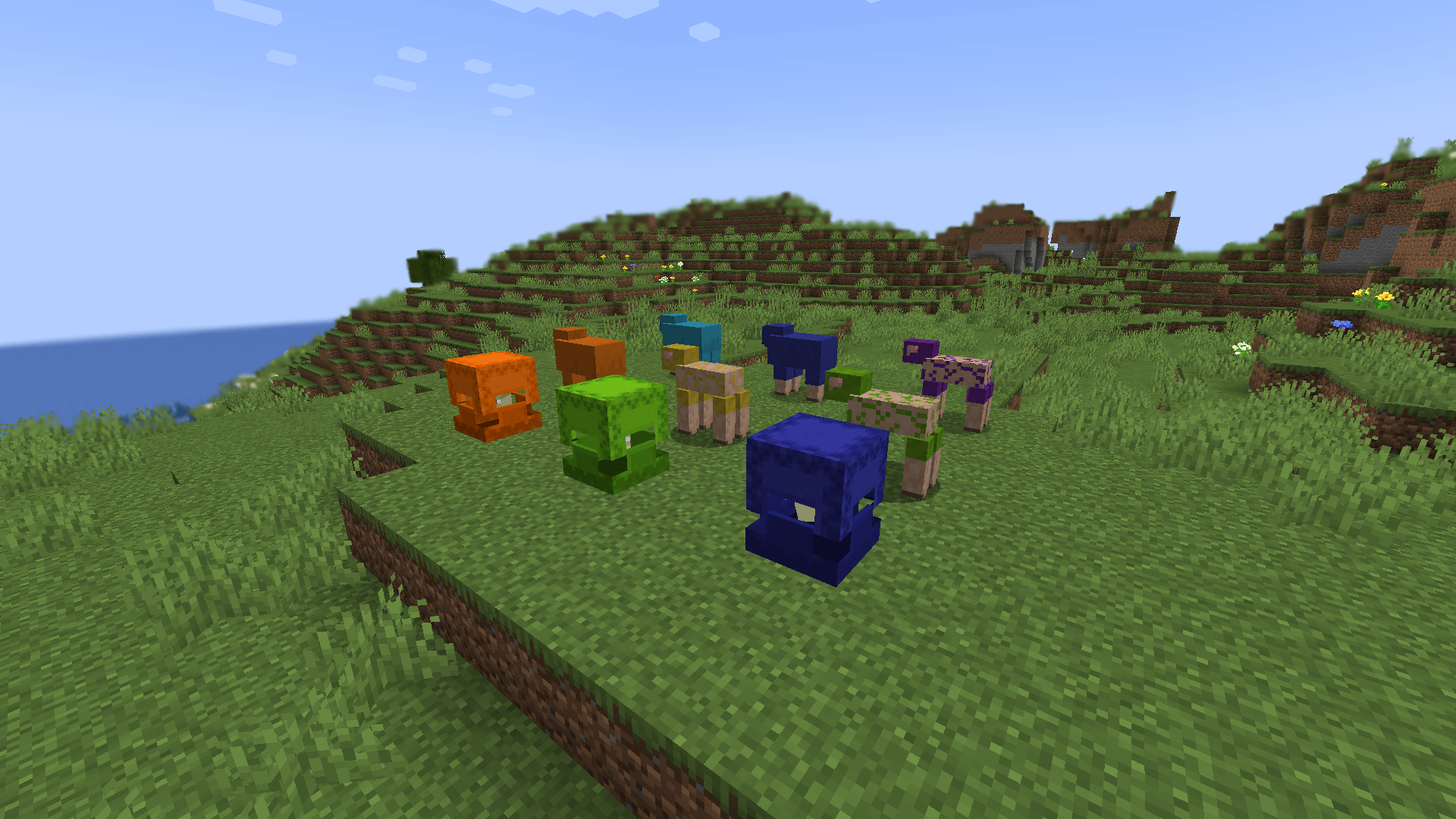 Dyed shulkers and sheep