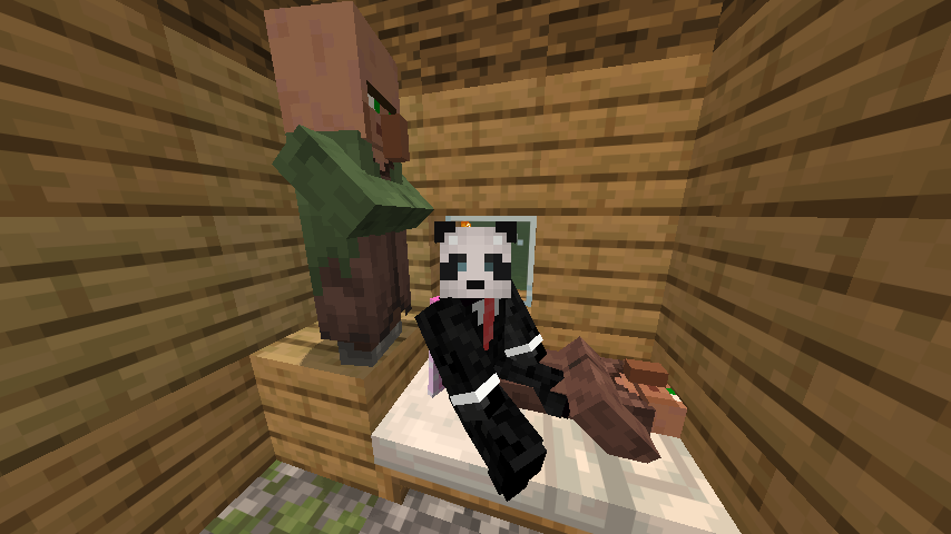 Player sitting on a bed