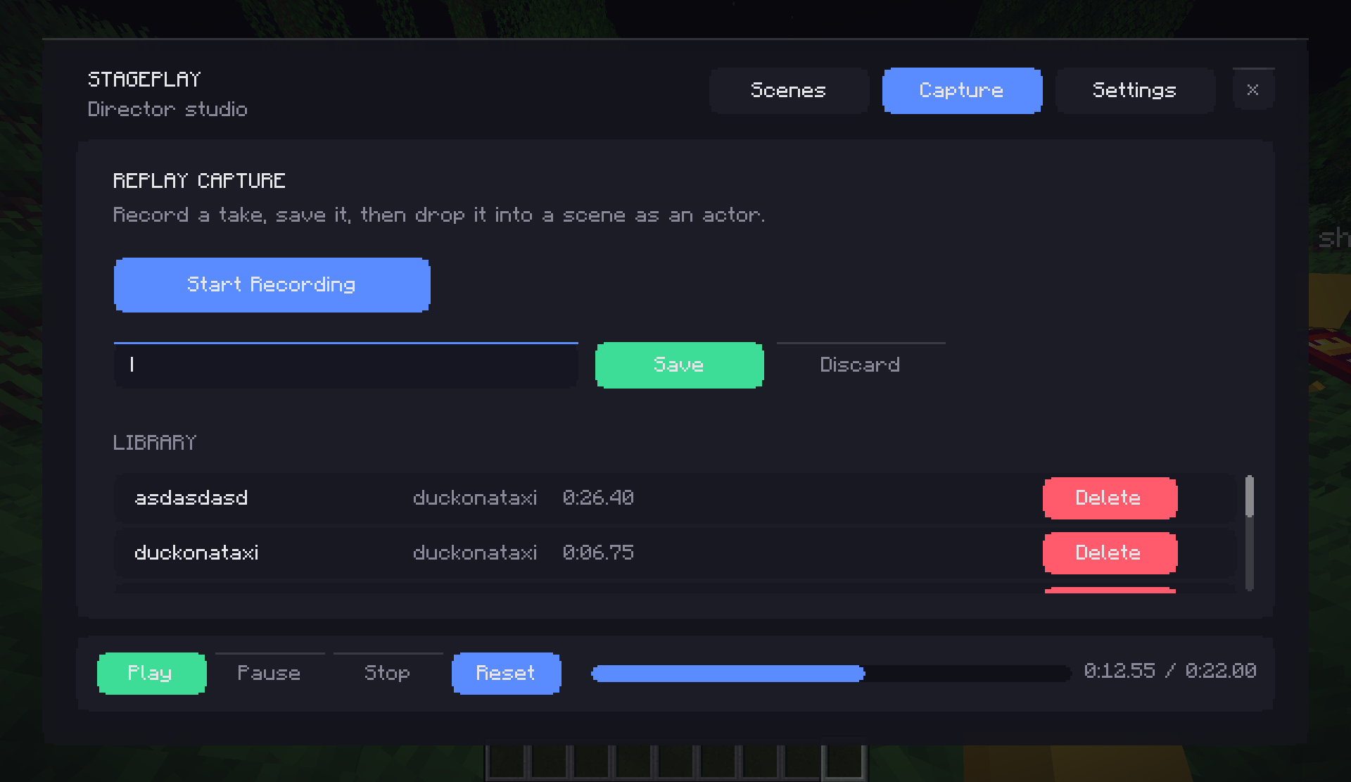 Capture Actors Menu