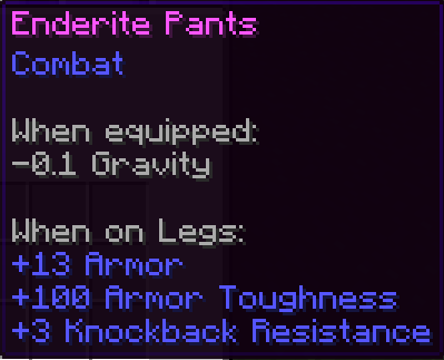 Enderite Pants Perks