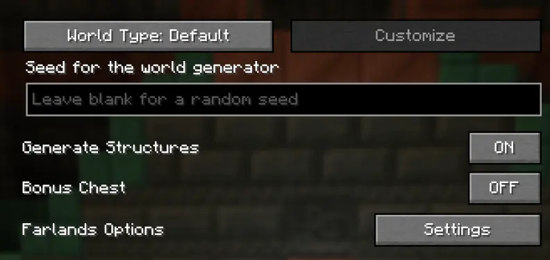 farlands settings button
