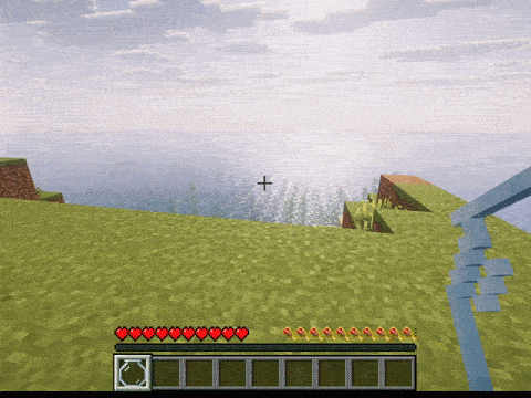 A gif showing a player equipping and placing a fish bowl item.