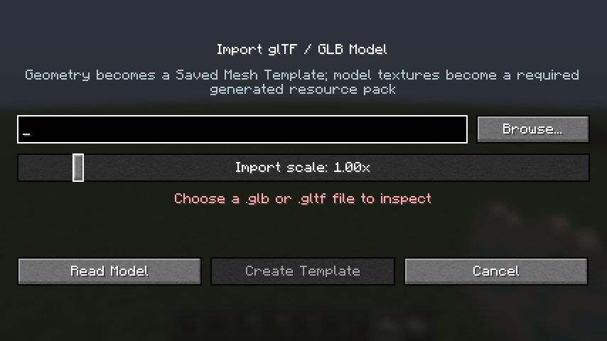 Menu (nothing imported)