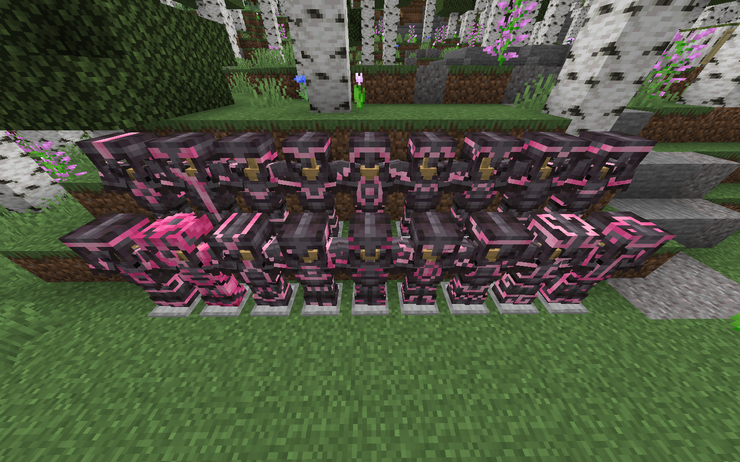 Preview of all armor trims with the quartz material