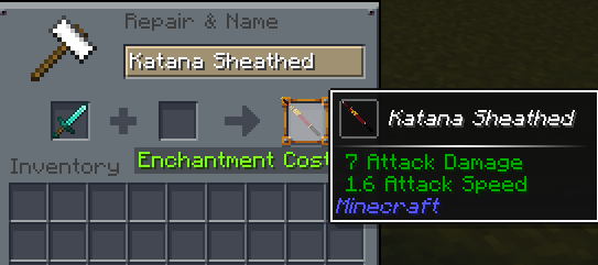 Renaming Sheathed Katana