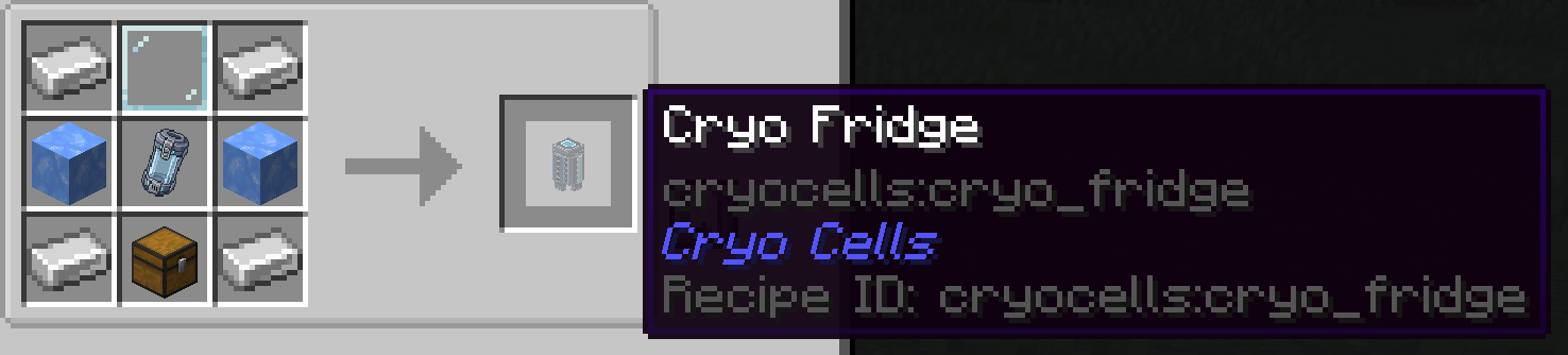 Cryo Fridge crafting recipe