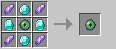 The crafting recipe for a warp stone