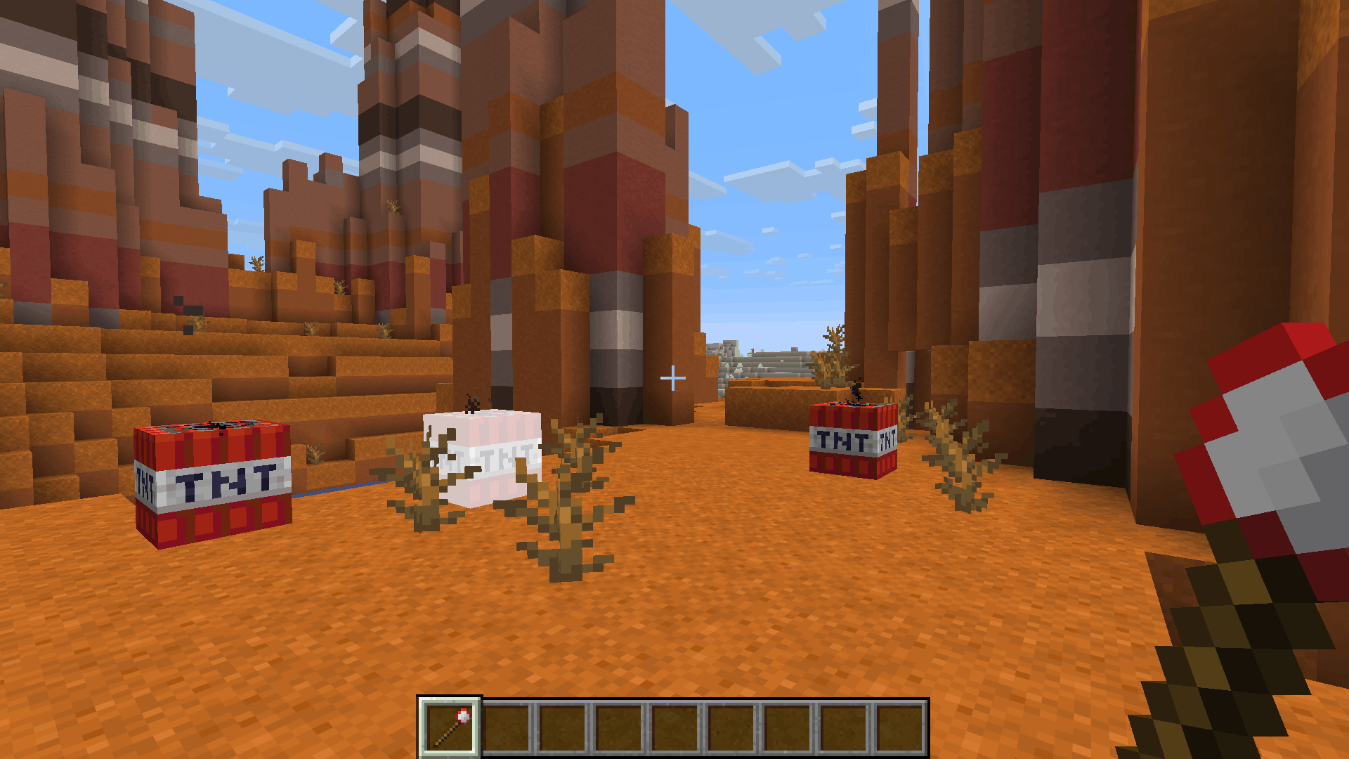TNT thrown from wand