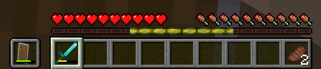 A yellow bar replacing the XP bar