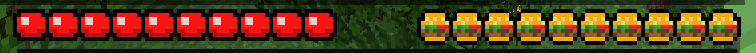 It is the real health bar and hunger level.They are round.