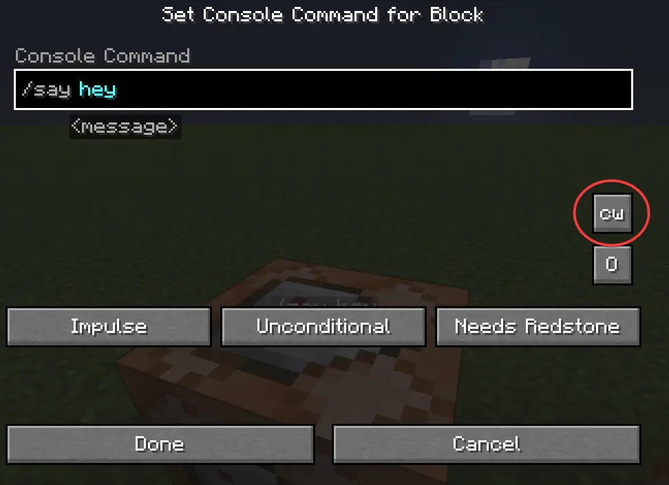 Options button location