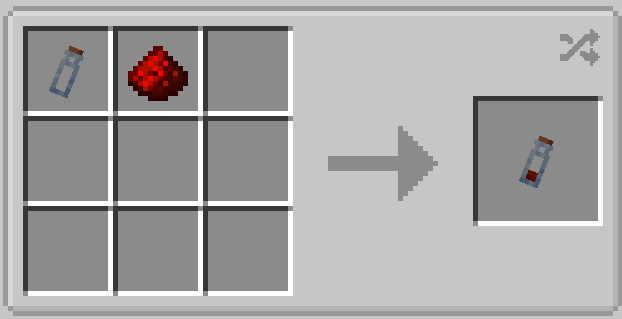 Redstone Vial recipe: Vial and Redstone Dust