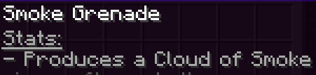 This image shows the smoke grenade stats.