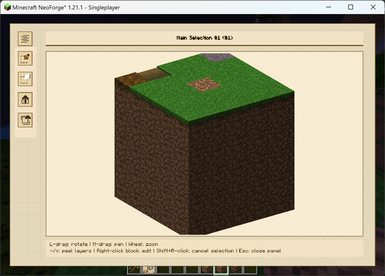 GUI of a structure diagram