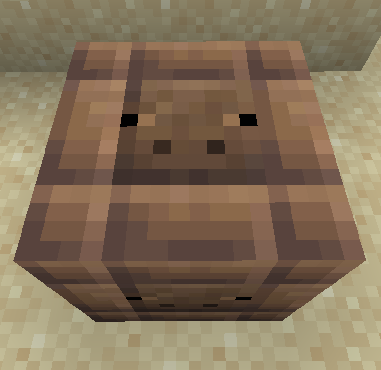 Chiseled Mud Bricks with a pig face. Oink oink!