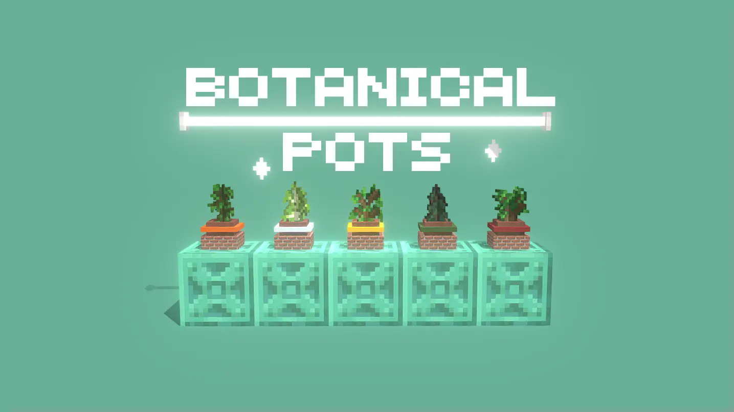 "Botanical Pots" - The title image, showing 5 pots standing in a row.