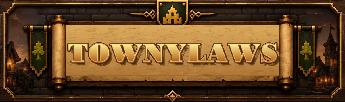 Towny-Themed Banner with the Text "TOWNYLAWS".