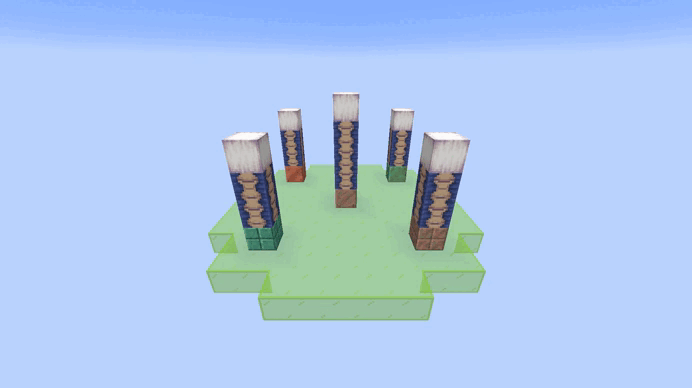 Random variants of copper blocks at the base of the structure