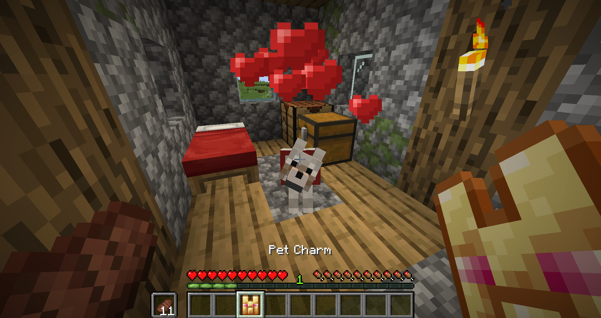 Dog Emmiting Hearts from Pet Charm
