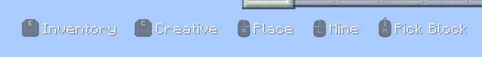 The keyboard and mouse icons as seen with the 1080p KBM Icon resource pack