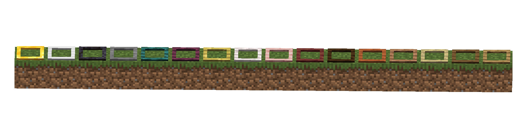 Lineup of all pressure plates with the resource pack enabled