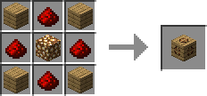 Crafting an Oak Redstone Lamp