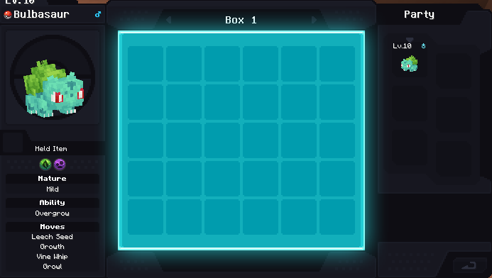 A Showcase of in the computer with a pokemon