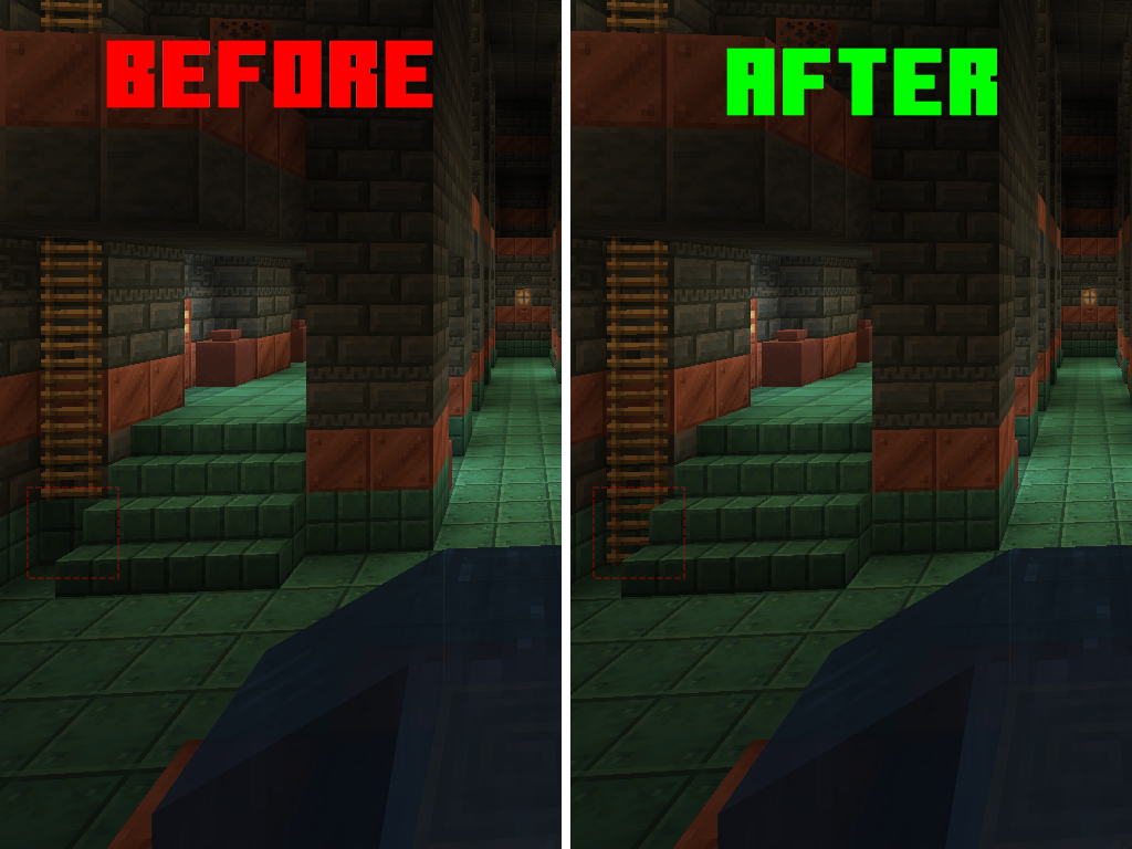 With / Without the Resource Pack comparison