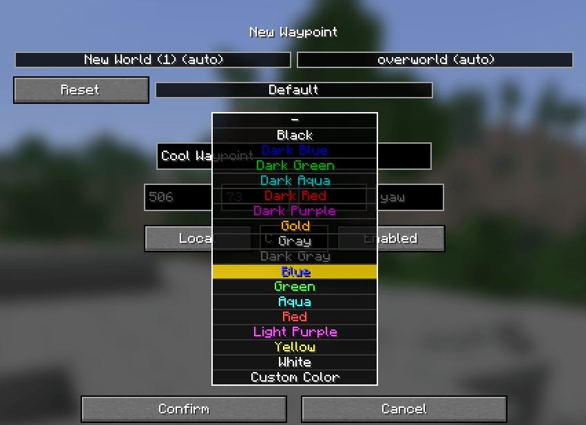 Custom Color Selection