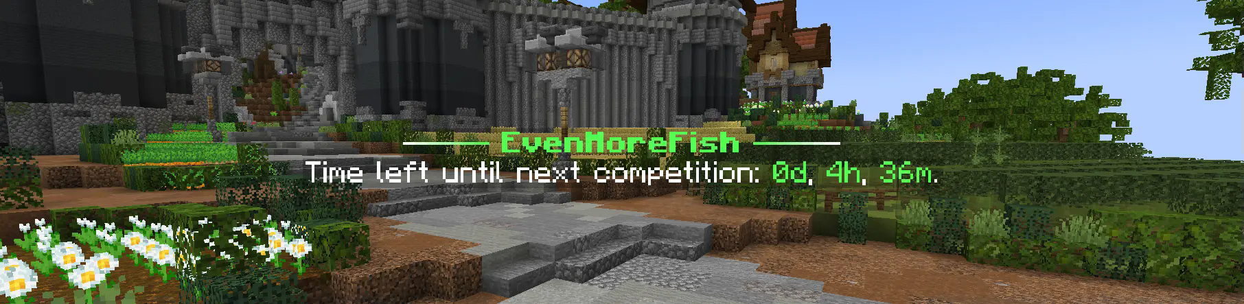 An example of placeholders showing how long until the next competition.