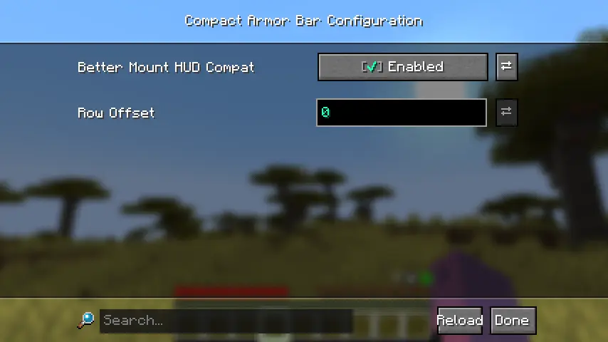 Config screen