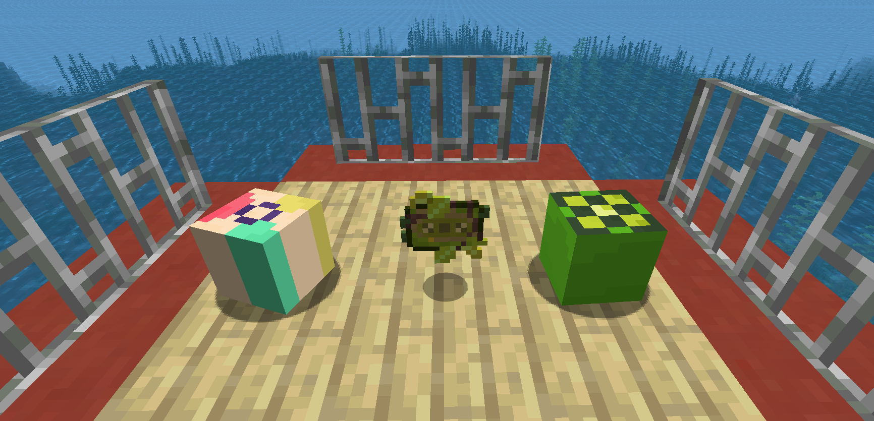A beach ball and mangrove apple sit on a boat, with a mixtape in between.