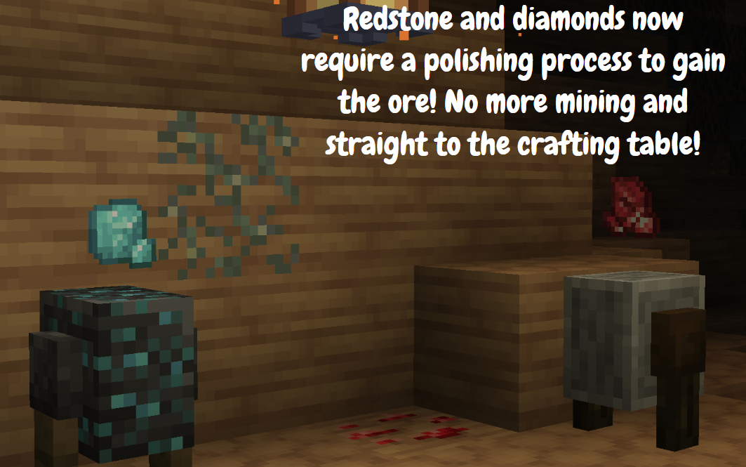 Diamond and Redstone now require polishing to obtain!