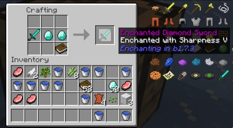 Crafting recipe for Enchanted Diamond Sword