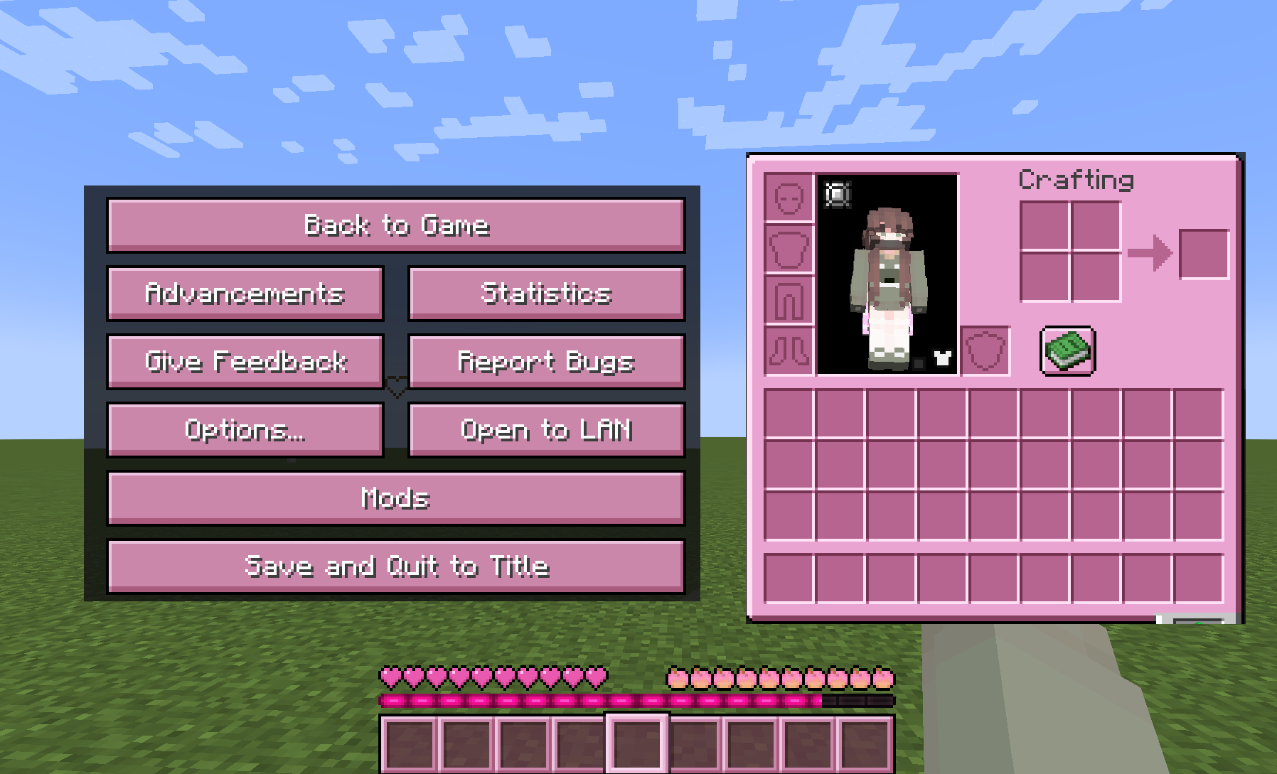 Pink version of the Minecraft GUI.
