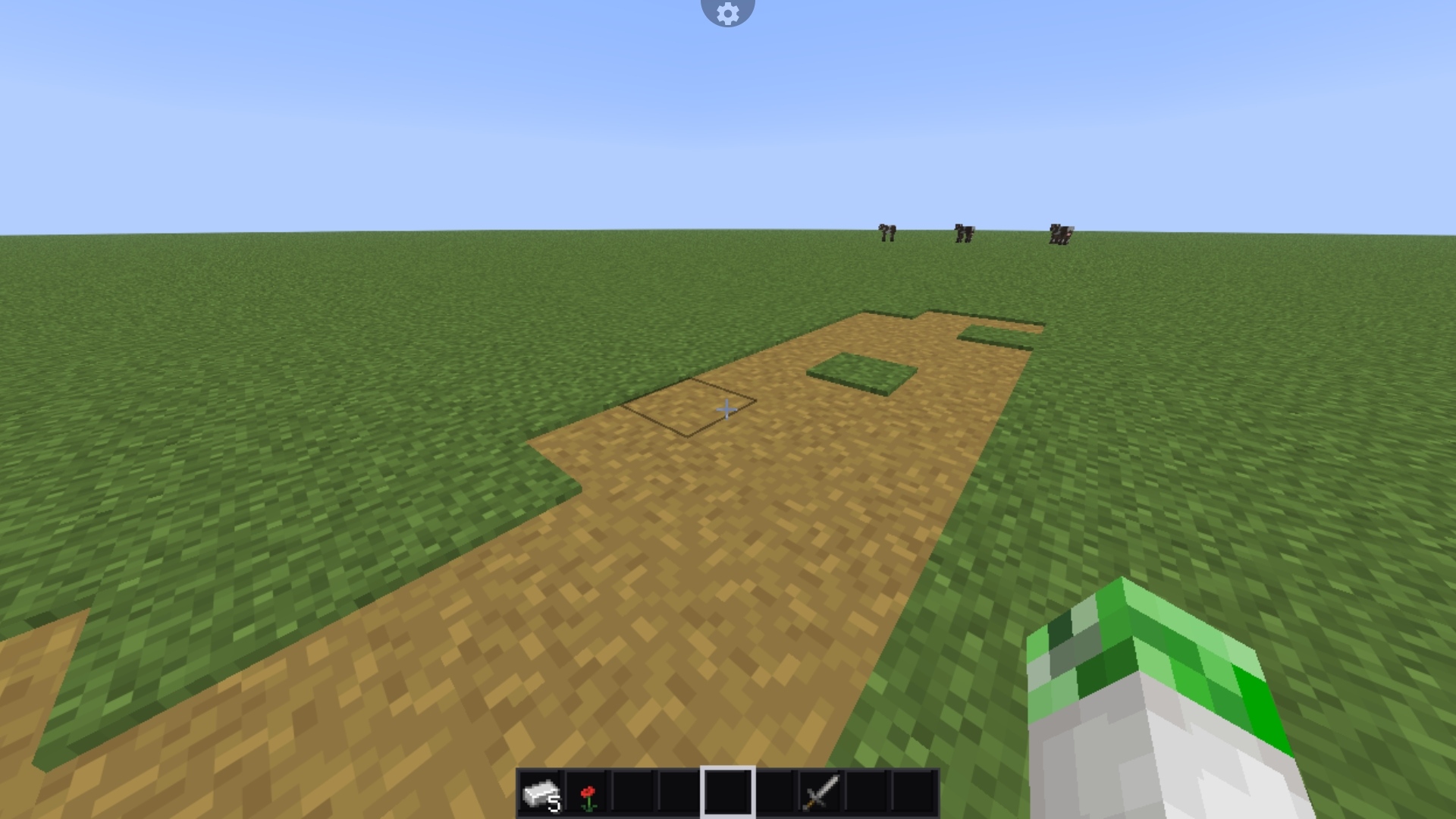The player hotbar and inventory is dark as well.