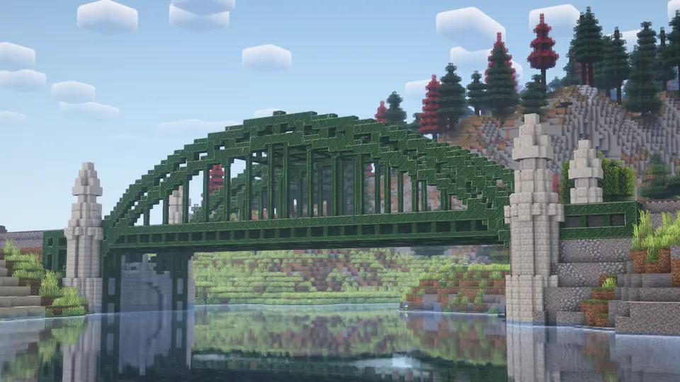 A steel bridge I made with the new green recolored locometal.