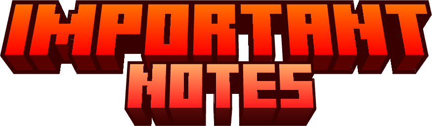 Text that says important notes