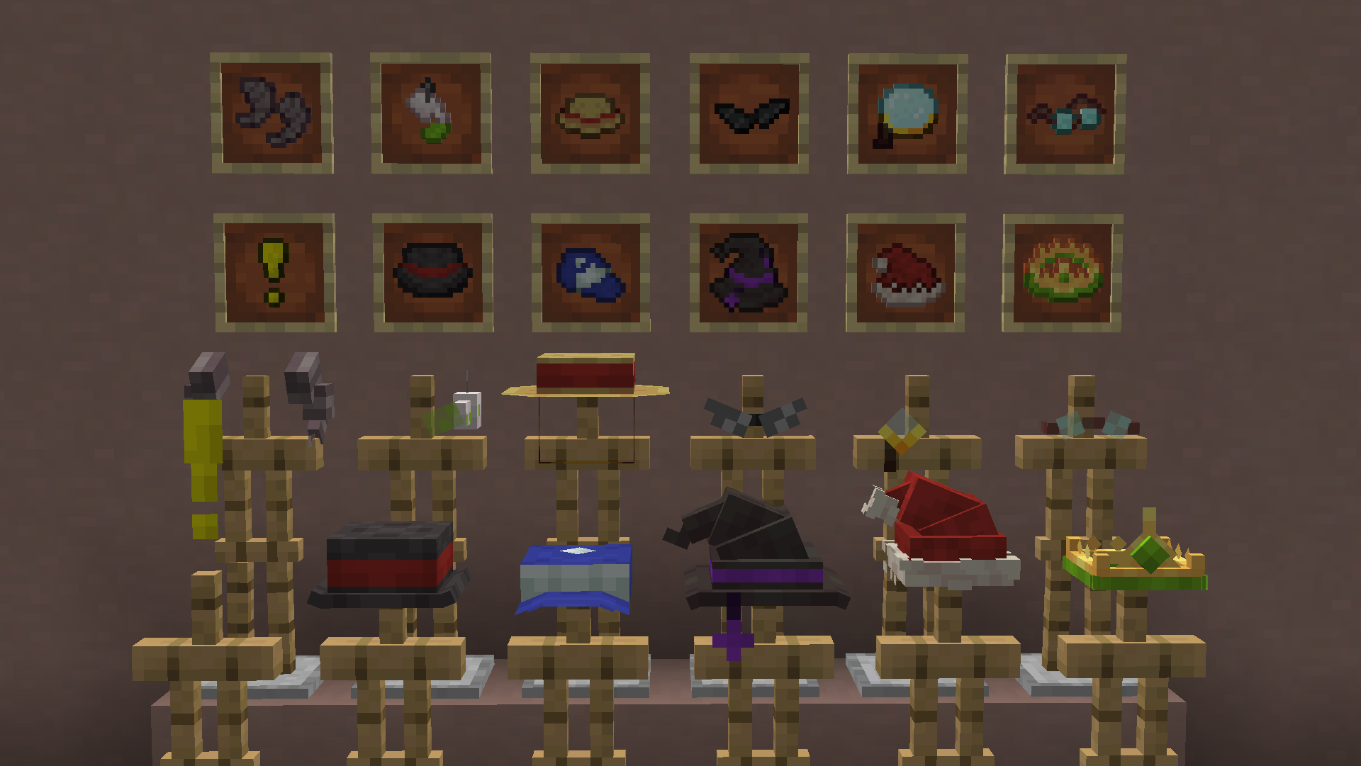 An image of all the original hats!