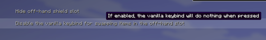 Option within the menu