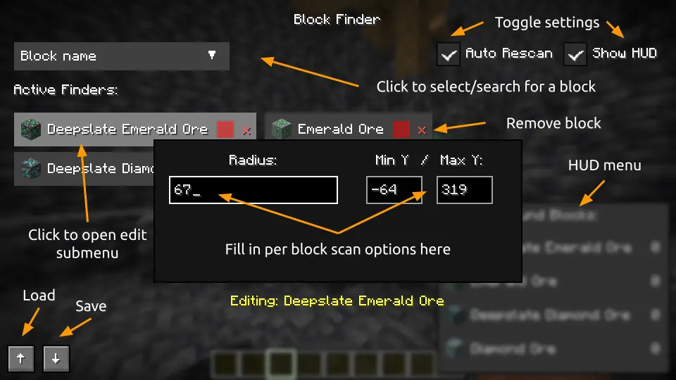 Labeled instructions for usage